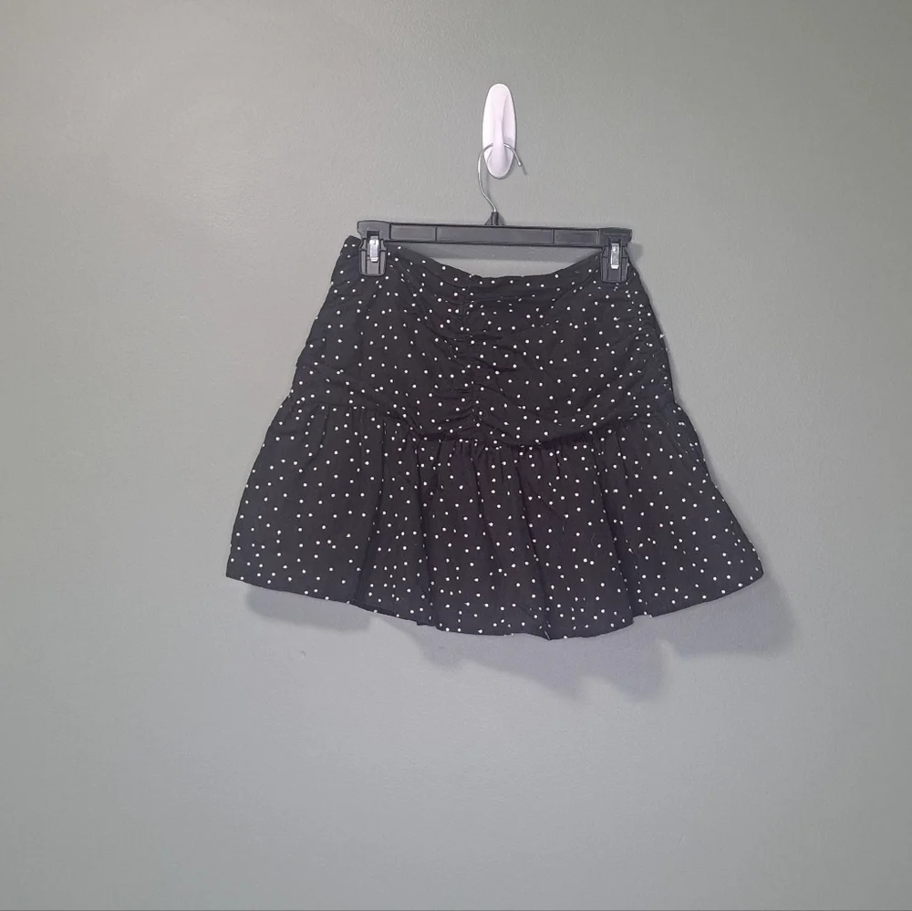Sezane Julia Mini Skirt Black Polla Dot 36 NWOT